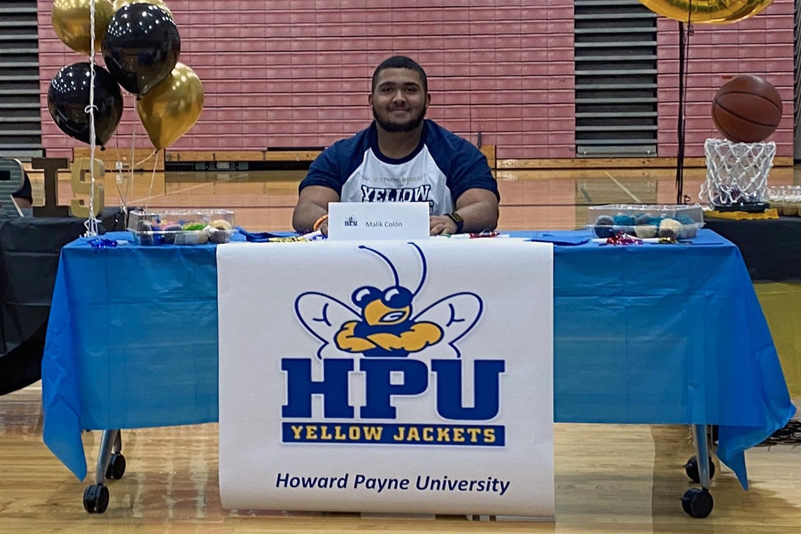 Cypress Springs High School senior Malik Colon signed a letter of intent to play football at Howard Payne University.